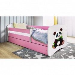 Łóżko babydreams różowe panda 2 bez szuflady materac 180/80 Kocot Kids