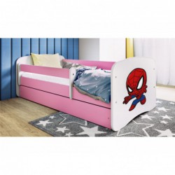 Łóżko babydreams różowe spiderman bez szuflady bez materaca 140/70 Kocot Kids