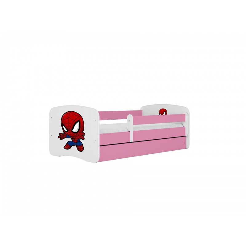 Łóżko babydreams różowe spiderman z szufladą materac 180/80 Kocot Kids