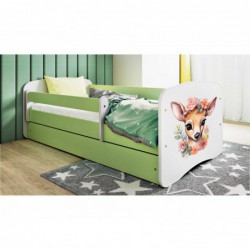 Łóżko babydreams zielone bambi bez szuflady materac 180/80 Kocot Kids