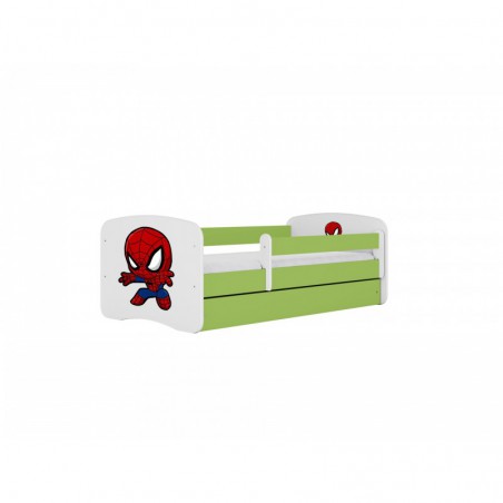 Łóżko babydreams zielone spiderman z szufladą materac 140/70 Kocot Kids