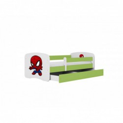 Łóżko babydreams zielone spiderman z szufladą materac 140/70 Kocot Kids