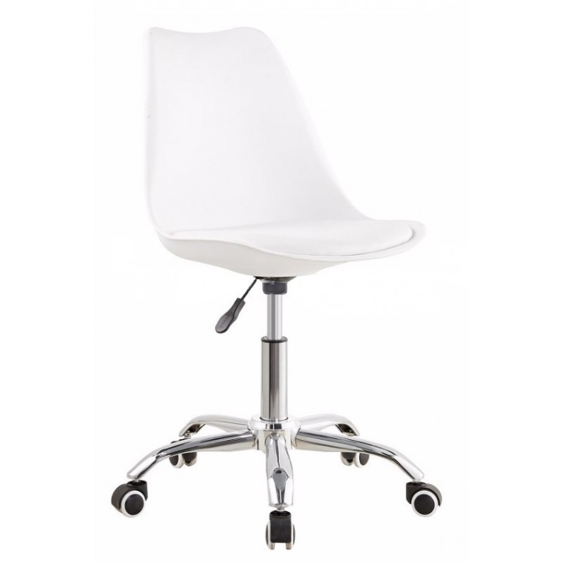 Krzesło Obrotowe Biel + Biała Poduszka Qzy-402C Furnitex