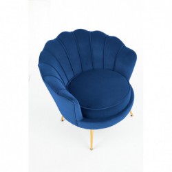 Fotel wypoczynkowy AMORINITO granatowy / złoty Halmar