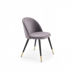 Krzesło metalowe K315 nogi - czarny / złoty tapicerka - c. popiel Halmar