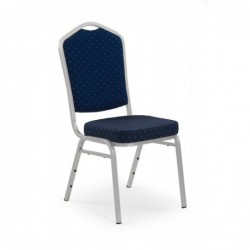 Krzesło metalowe K66S niebieski stelaż srebrny Halmar