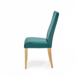 Krzesło drewniane DIEGO 3 dąb miodowy / tap. velvet pikowany Pasy - MONOLITH 37 (ciemny zielony) Halmar