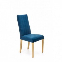 Krzesło drewniane DIEGO 3 dąb miodowy / tap. velvet pikowany Pasy - MONOLITH 77 (granatowy) Halmar