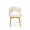 Krzesło drewniane MARINO dąb miodowy / tap. MONOLITH 04 (kremowy) Halmar