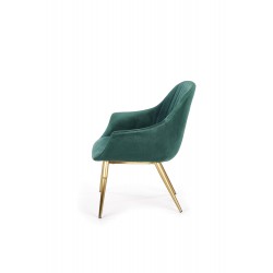 Elegance 2 Fotel Wypoczynkowy Tapicerka - Ciemny Zielony, Nogi - Złote Halmar