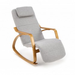 PRIME fotel wypoczynkowy z funkcją kołyski popielaty Halmar