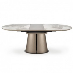 ROBINSON stół rozkładany, beżowy marmur / cappuccino / czarny Halmar