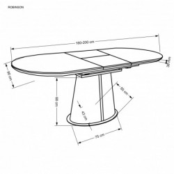 ROBINSON stół rozkładany, beżowy marmur / cappuccino / czarny Halmar