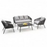 ROCCA zestaw ogrodowy ( sofa + fotel 2x + ława ), ciemny popiel / jasny popiel Halmar