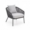 ROCCA zestaw ogrodowy ( sofa + fotel 2x + ława ), ciemny popiel / jasny popiel Halmar
