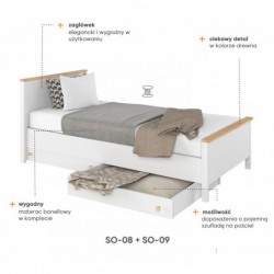 Łóżko z materacem   STORY SO-08 LENART