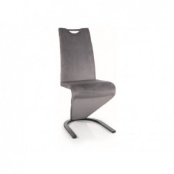 Krzesło H090 Velvet Czarny Stelaż / Szary Bluvel 14 Signal