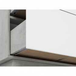 Komoda LUMENS 06-01 beton srebrny/biały połysk ML Meble