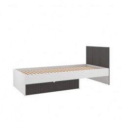 Łóżko Torino 11 Biały alpejski/grafit mat/panele tapicerowane ML Meble