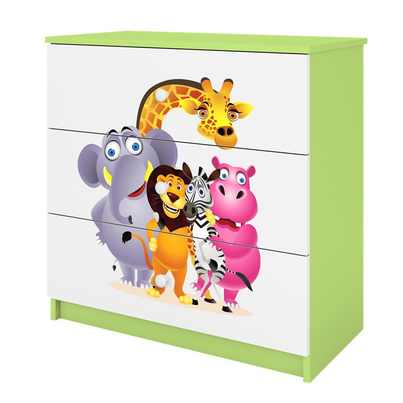 Komoda babydreams zielona zoo Kocot Kids