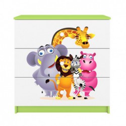 Komoda babydreams zielona zoo Kocot Kids