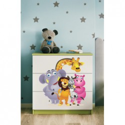 Komoda babydreams zielona zoo Kocot Kids