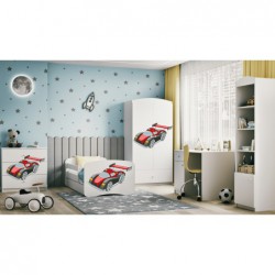 Łóżko babydreams białe auto wyścigowe bez szuflady materac 180/80 Kocot Kids