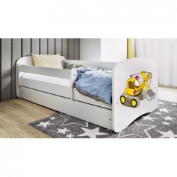 Łóżko babydreams białe koparka bez szuflady materac 180/80 Kocot Kids