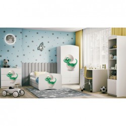 Łóżko babydreams białe mały dino z szufladą materac 180/80 Kocot Kids