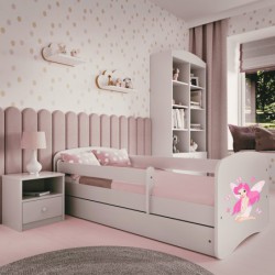 Łóżko babydreams białe wróżka z motylkami bez szuflady bez materaca 160/80 Kocot Kids