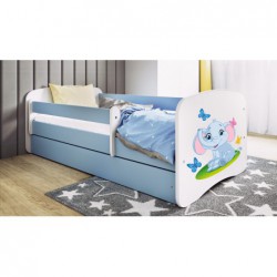 Łóżko babydreams niebieskie słonik z szufladą materac 160/80 Kocot Kids