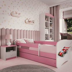 Łóżko babydreams różowe auto wyścigowe bez szuflady bez materaca 160/80 Kocot Kids