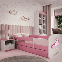 Łóżko babydreams różowe jednorożec z szufladą bez materaca 180/80 Kocot Kids