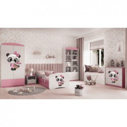 Łóżko babydreams różowe panda bez szuflady materac 160/80 Kocot Kids