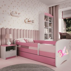 Łóżko babydreams różowe wróżka ze skrzydełkami z szufladą bez materaca 180/80 Kocot Kids