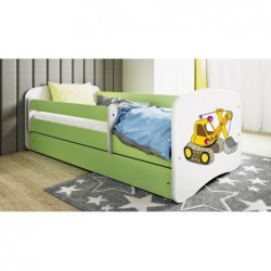 Łóżko babydreams zielone koparka bez szuflady materac 160/80 Kocot Kids