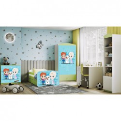 Łóżko babydreams zielone kraina lodu z szufladą materac 140/70 Kocot Kids