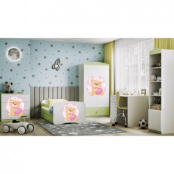 Łóżko babydreams zielone miś motylki  z szufladą bez materaca 160/80 Kocot Kids