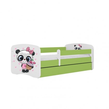 Łóżko babydreams zielone panda bez szuflady materac 160/80 Kocot Kids