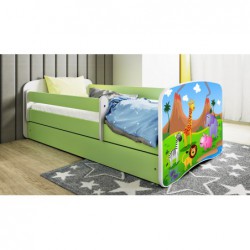 Łóżko babydreams zielone safari z szufladą materac 140/70 Kocot Kids