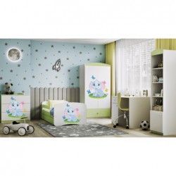 Łóżko babydreams zielone słonik z szufladą bez materaca 160/80 Kocot Kids