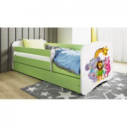 Łóżko babydreams zielone zoo bez szuflady materac 160/80 Kocot Kids