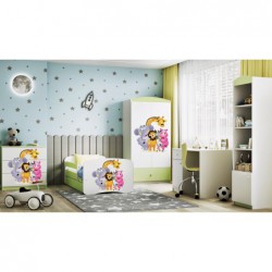 Łóżko babydreams zielone zoo z szufladą materac 140/70 Kocot Kids